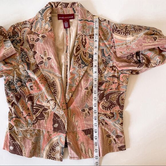 Vintage 90s Y2K Paisley Corduroy Blazer Size 14 - Picture 5 of 9